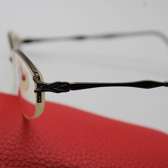 Saks Fifth Avenue S5A 171 Gunmetal P99 Semi Rim Metal Eyeglasses Frame 52-18-135 - Picture 4 of 11